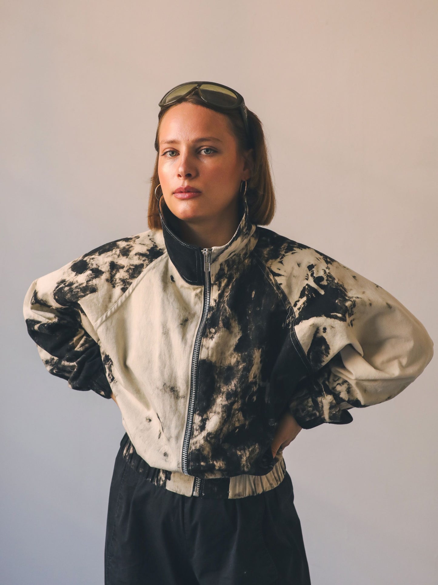 Charcoal Dyed Bomber Jacket