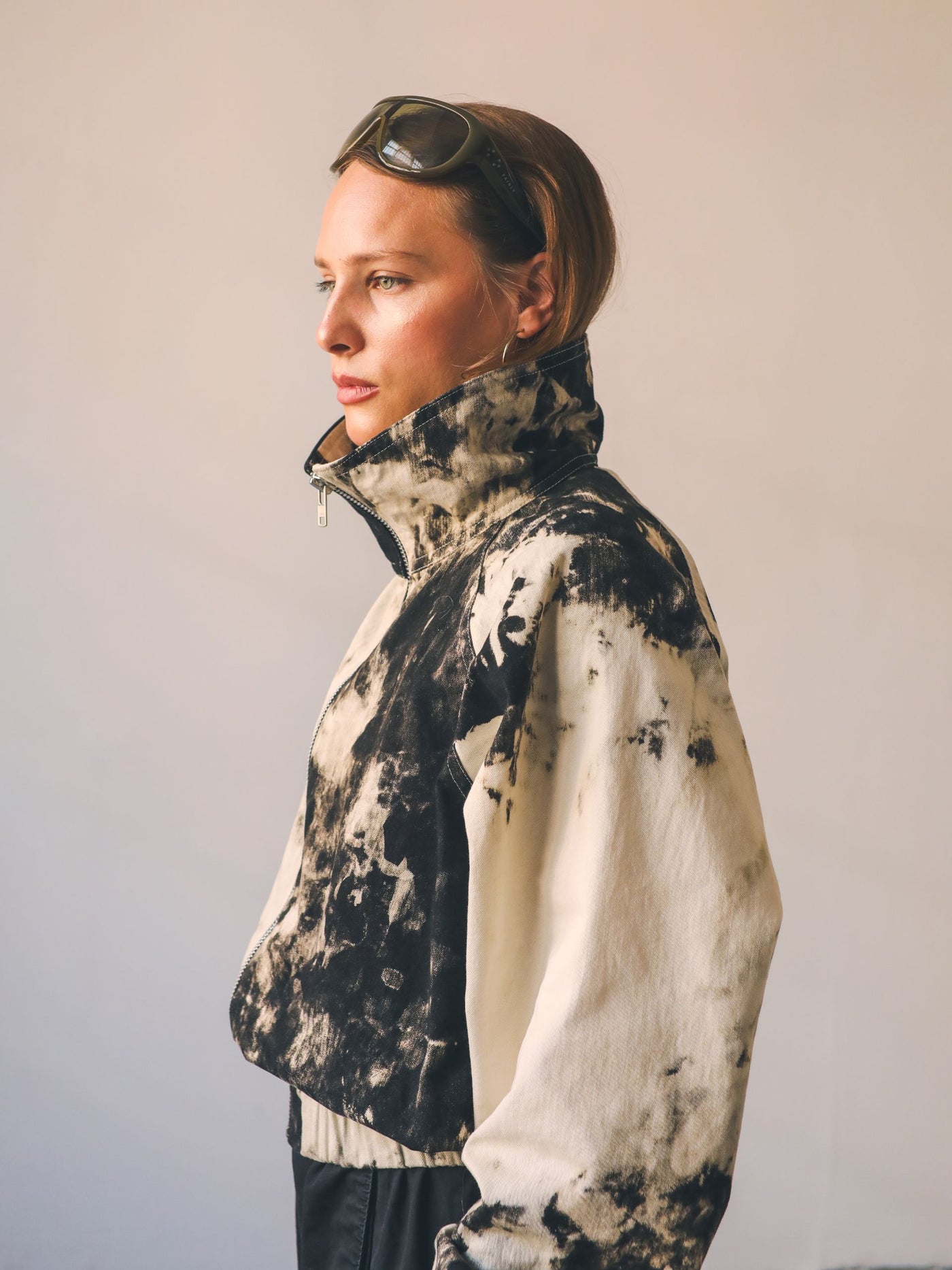 Charcoal Dyed Bomber Jacket