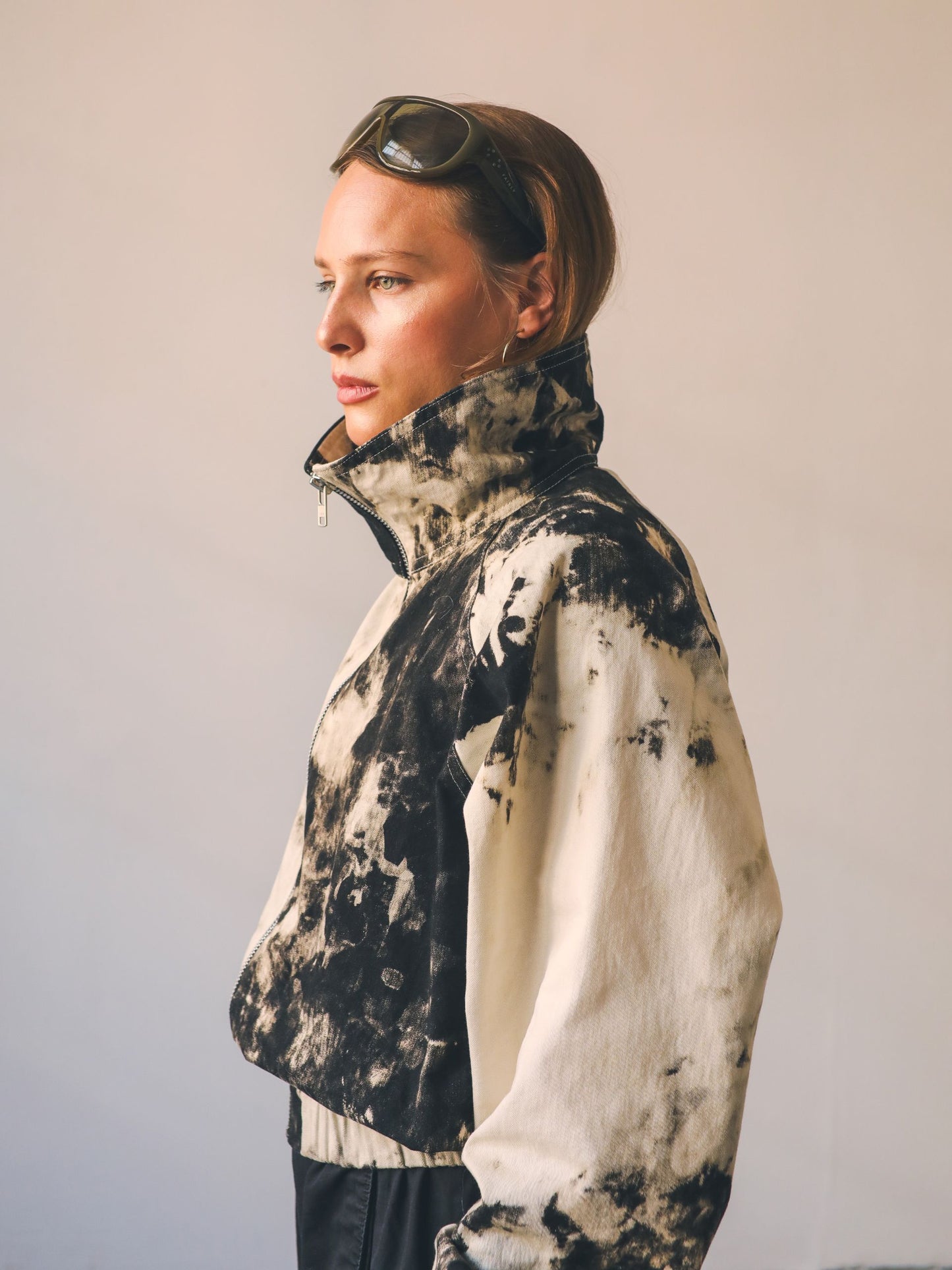 Charcoal Dyed Bomber Jacket