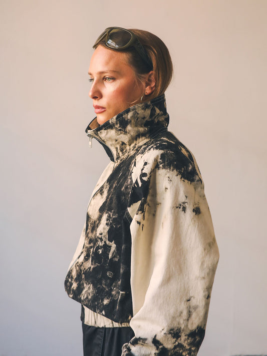 Charcoal Dyed Bomber Jacket