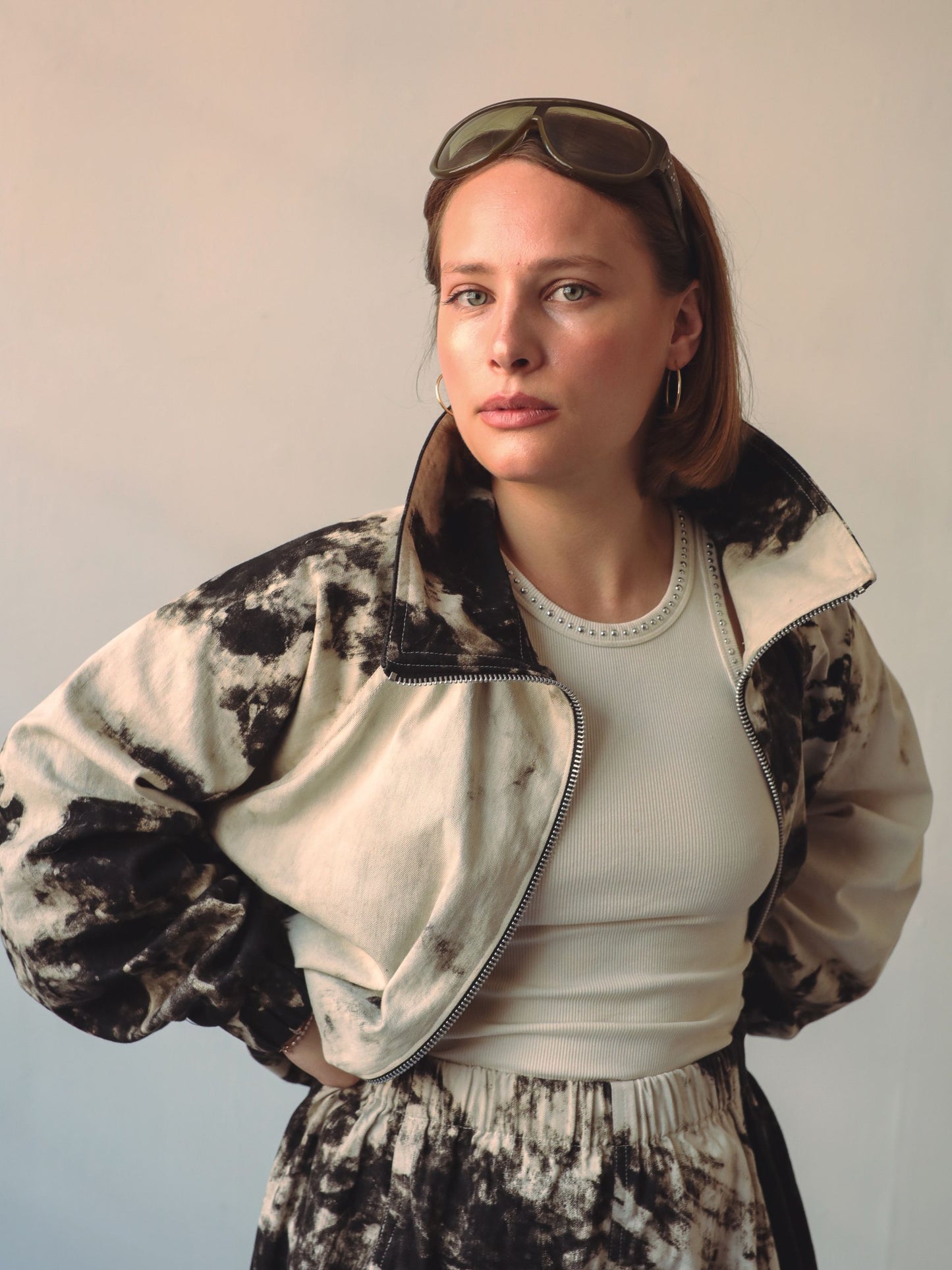 Charcoal Dyed Bomber Jacket