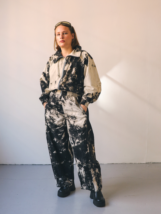 Charcoal Dyed Barrel Trousers