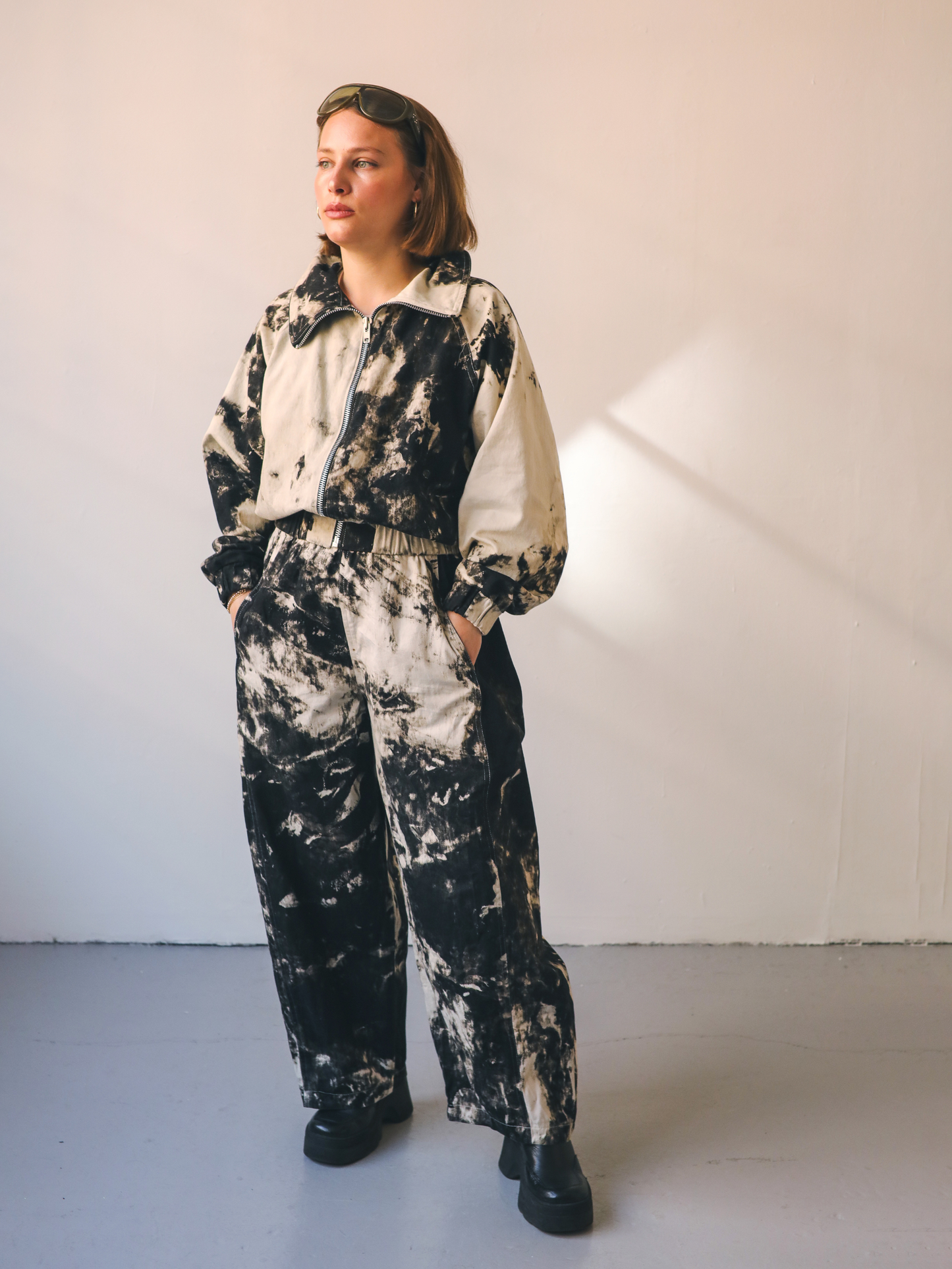 Charcoal Dyed Barrel Trousers