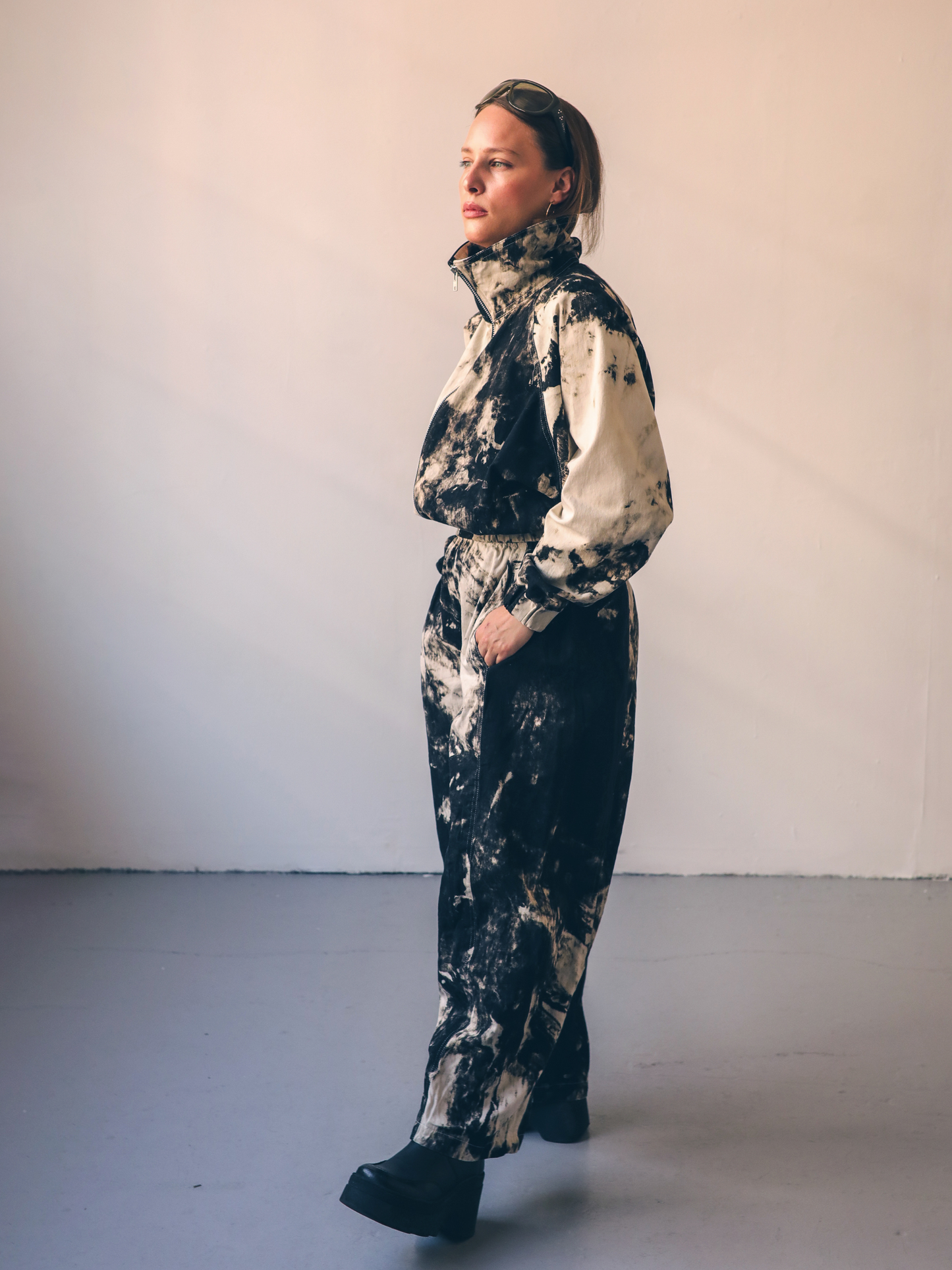 Charcoal Dyed Barrel Trousers